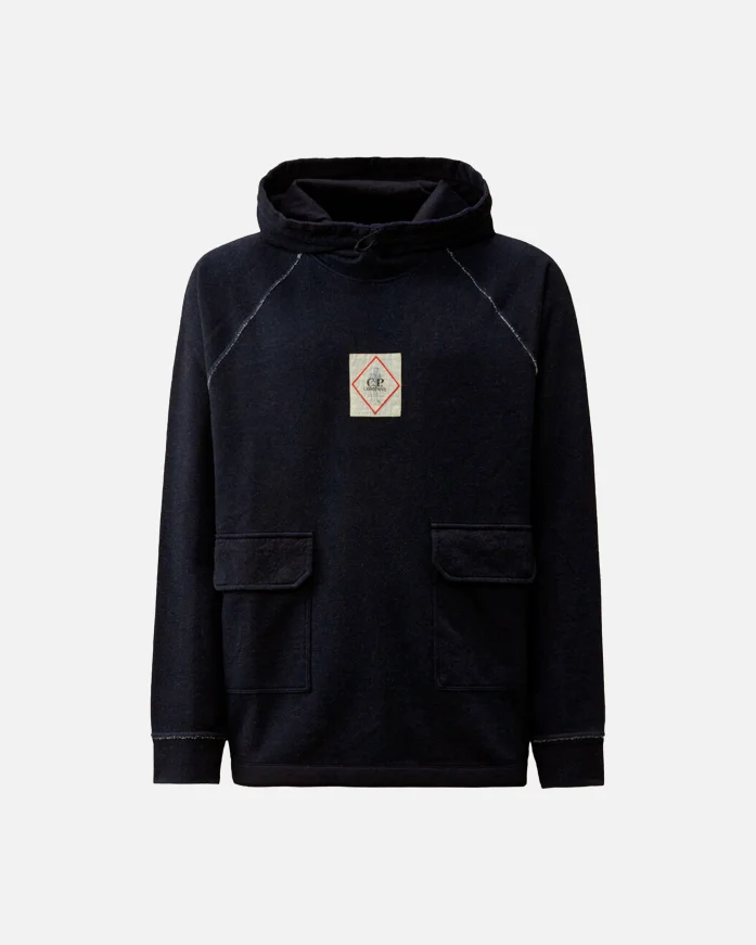 Худи C.P. Company Indigo Fleece Vanisé Logo Hooded Sweatshirt