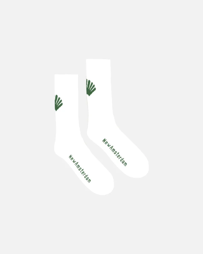 Носки New Amsterdam Logo Socks White / Stage Green