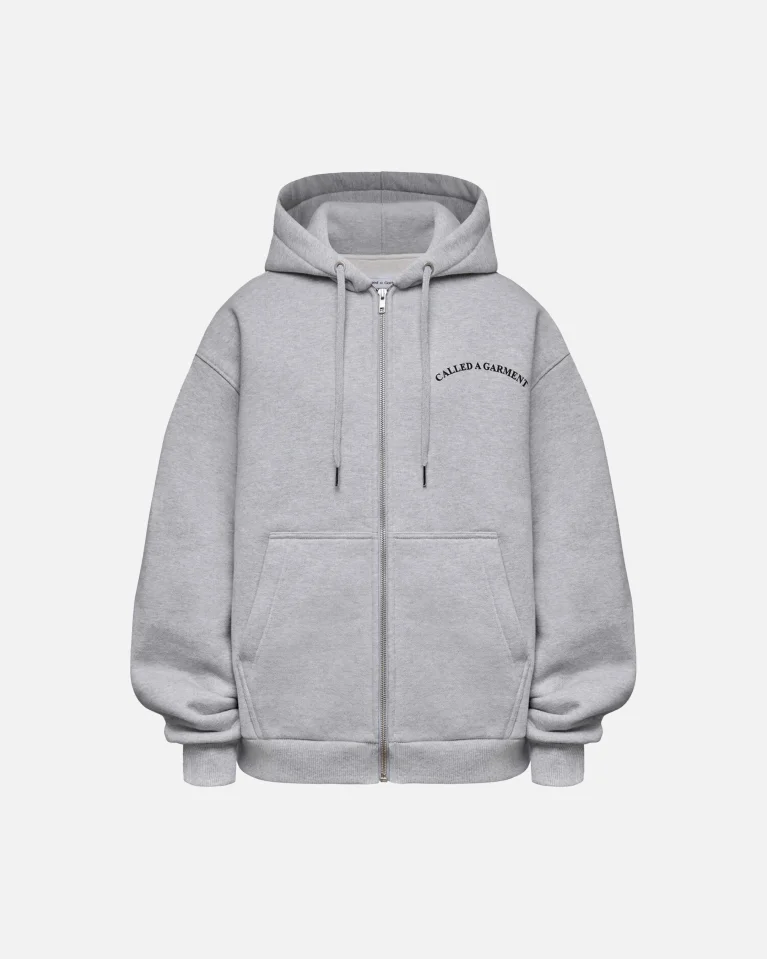 Зиппер CALLED A GARMENT Stamp Heavy Cotton Grey Melange