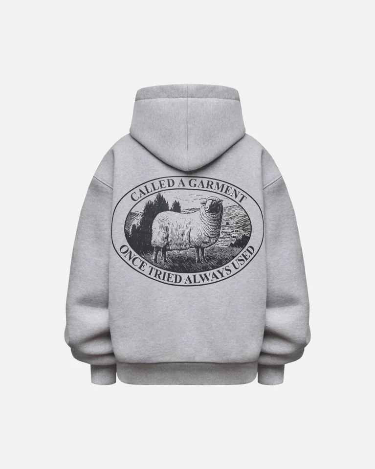 Зиппер CALLED A GARMENT Stamp Heavy Cotton Grey Melange