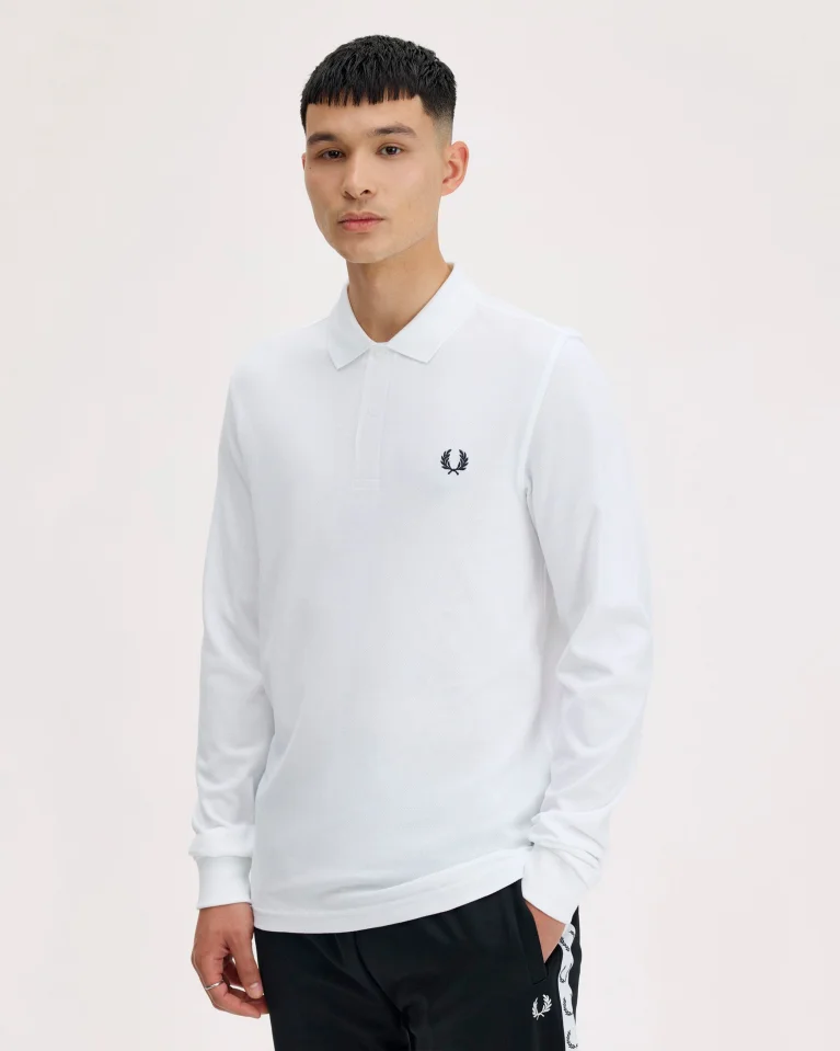 Поло c длинным рукавом FRED PERRY M6006 White