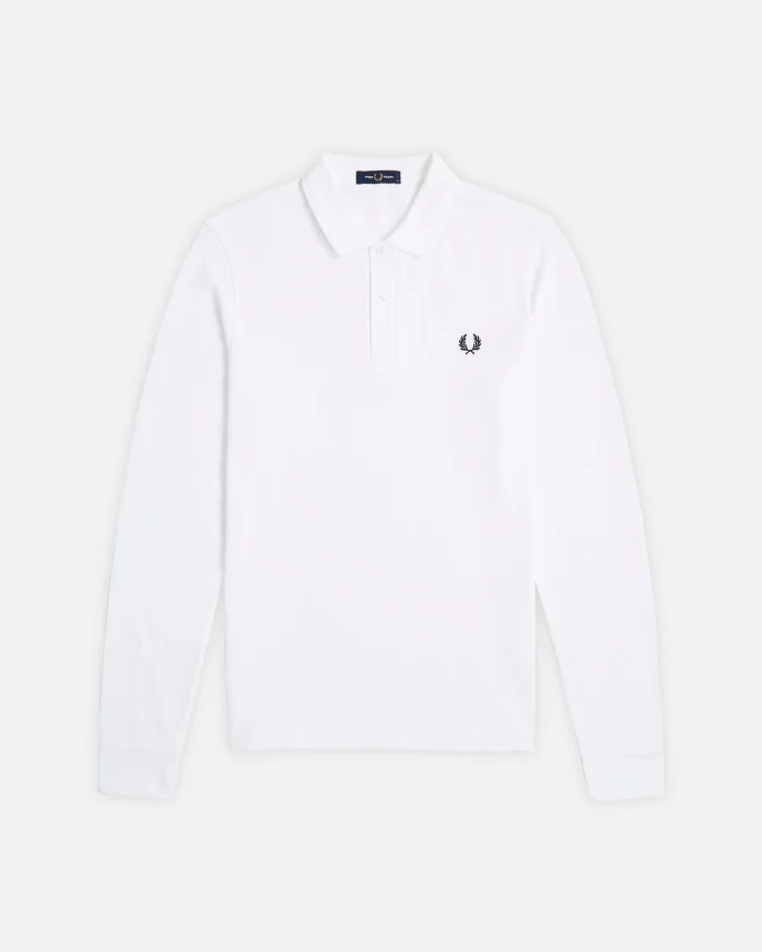 Поло c длинным рукавом FRED PERRY M6006 White