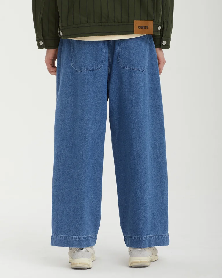 Джинсы OBEY Oliver Denim Pleated Light Indigo