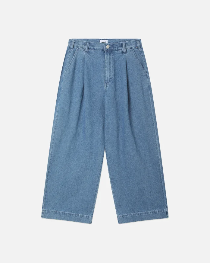 Джинсы OBEY Oliver Denim Pleated Light Indigo