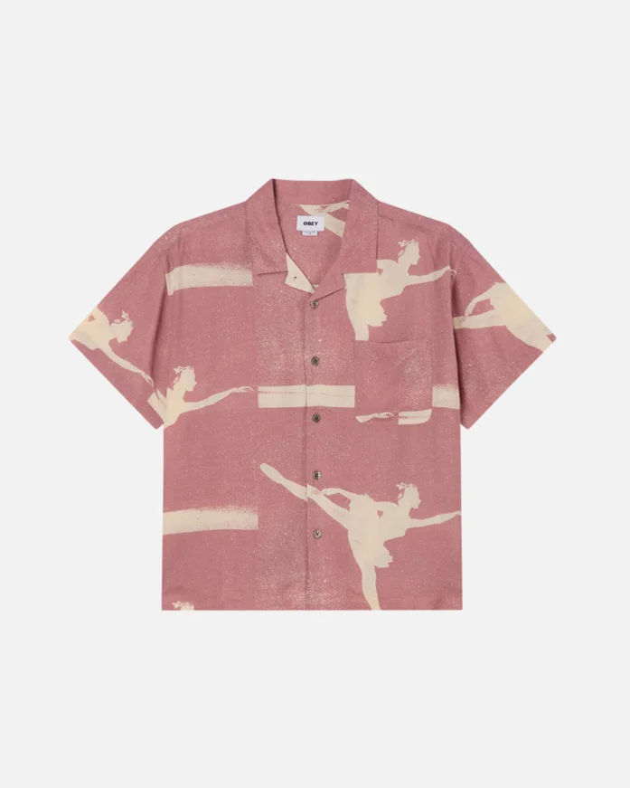 Рубашка OBEY Jacques Woven Pink