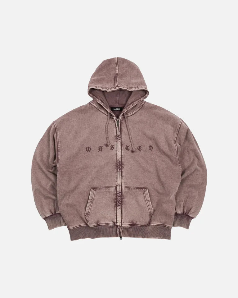 Зиппер WASTED PARIS Hoodie Zip Splinter Faded Fudge Burgundy