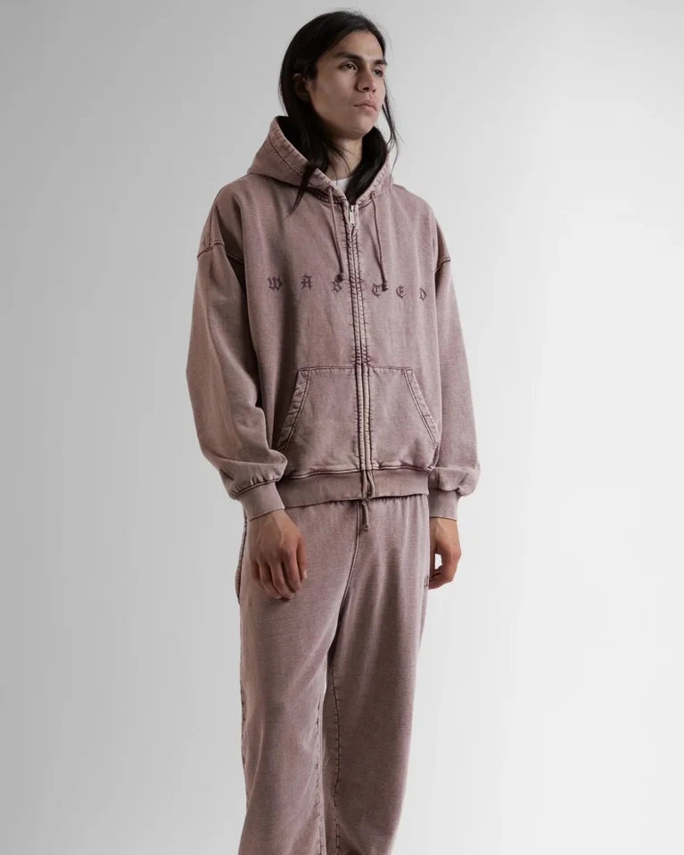 Зиппер WASTED PARIS Hoodie Zip Splinter Faded Fudge Burgundy
