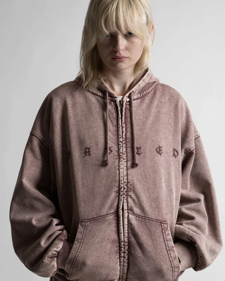 Зиппер WASTED PARIS Hoodie Zip Splinter Faded Fudge Burgundy