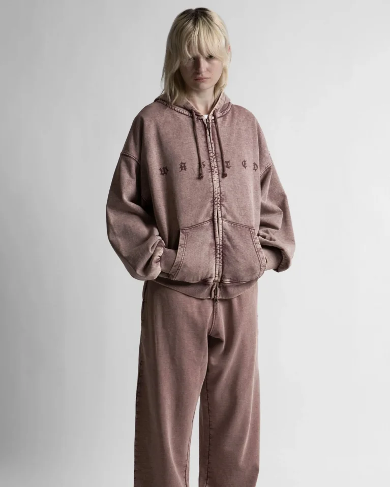 Зиппер WASTED PARIS Hoodie Zip Splinter Faded Fudge Burgundy