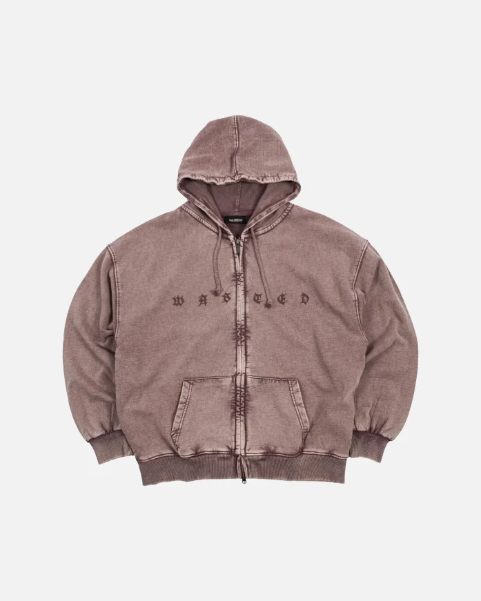Зиппер WASTED PARIS Hoodie Zip Splinter Faded Fudge Burgundy