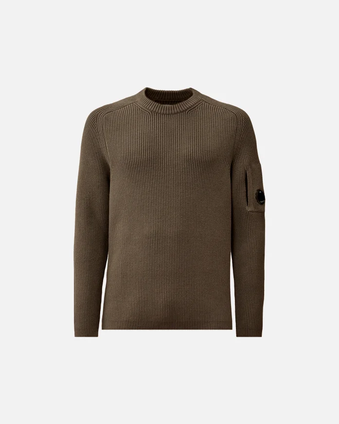 Свитер C.P. Company Full Rib Crewneck Lens Khaki