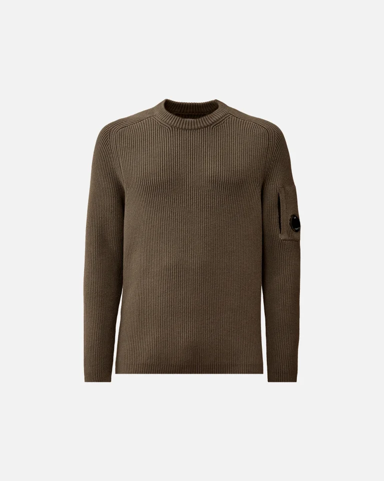 Свитер C.P. Company Full Rib Crewneck Lens Khaki