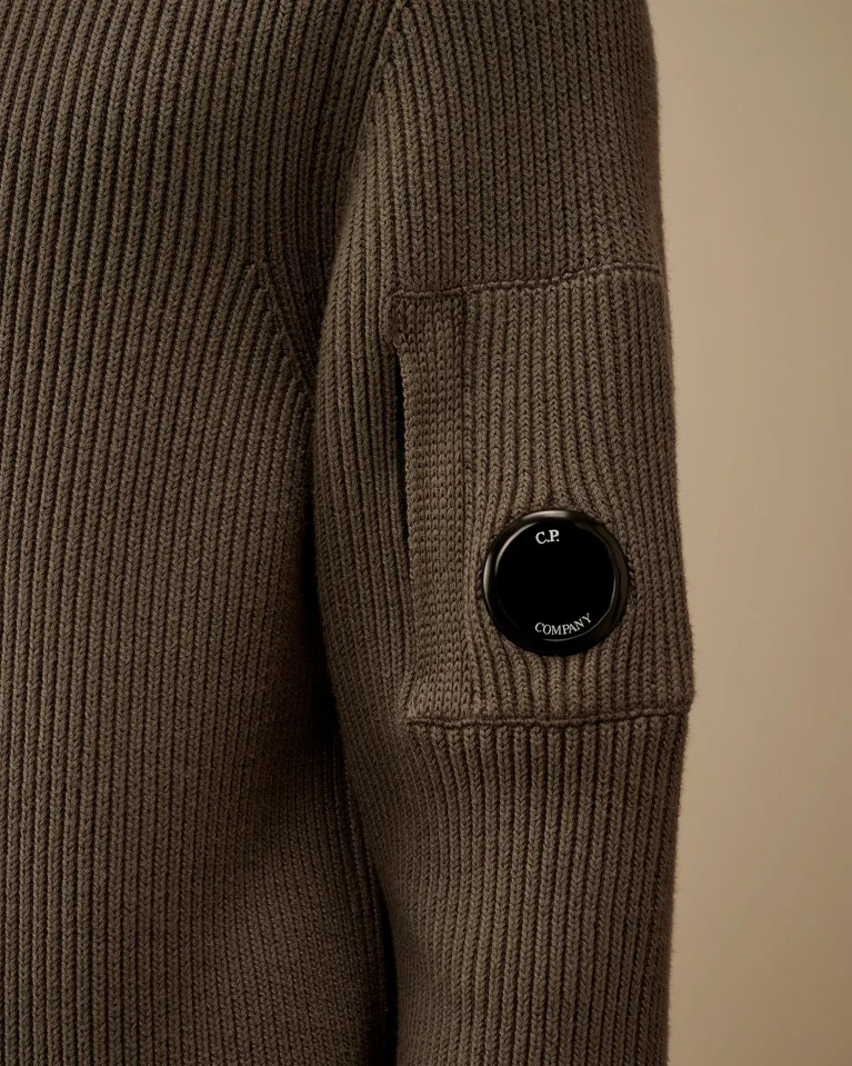 Свитер C.P. Company Full Rib Crewneck Lens Khaki