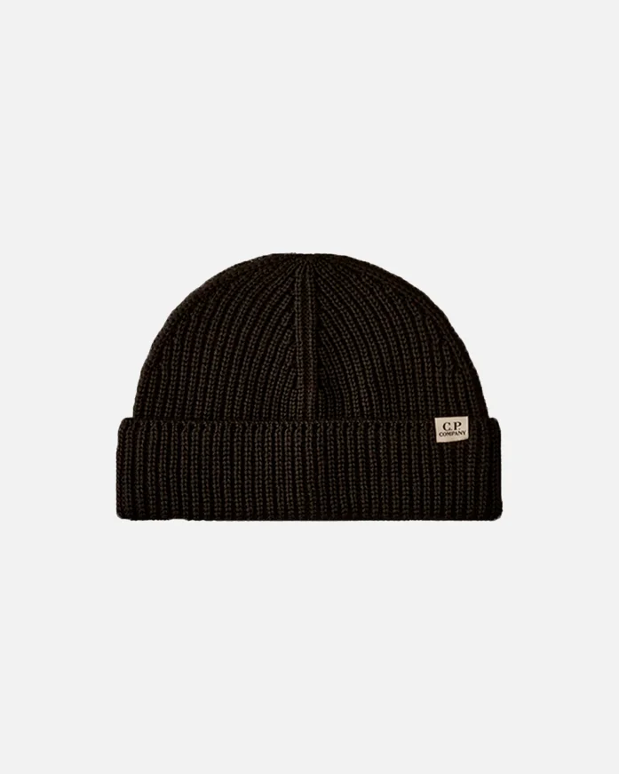 Шапка C.P. Company Extrafine Merino Fisherman Beanie Black