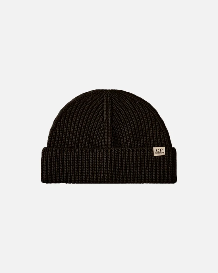 Шапка C.P. Company Extrafine Merino Fisherman Beanie Black
