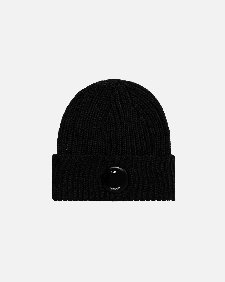 Шапка C.P. Company Extrafine Merino Wool Lens Black